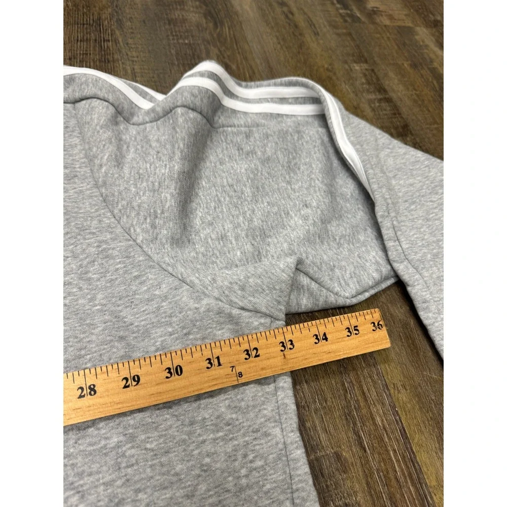 Adidas Mens Essentials 3-Stripes Full Zip Hoodie Grey IJ6479 4XLT Big and Tall